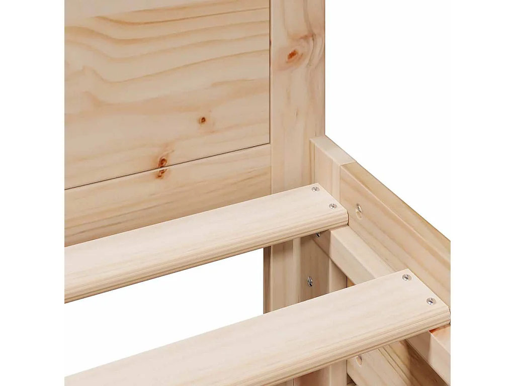 Lit simple | Lit adulte, enfant | Cadre de lit avec tête de lit 90x190 cm pin massif