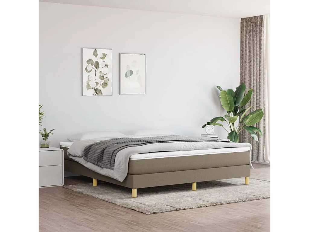 Lit double | Lit adulte | Cadre de lit taupe 160x200 cm tissu
