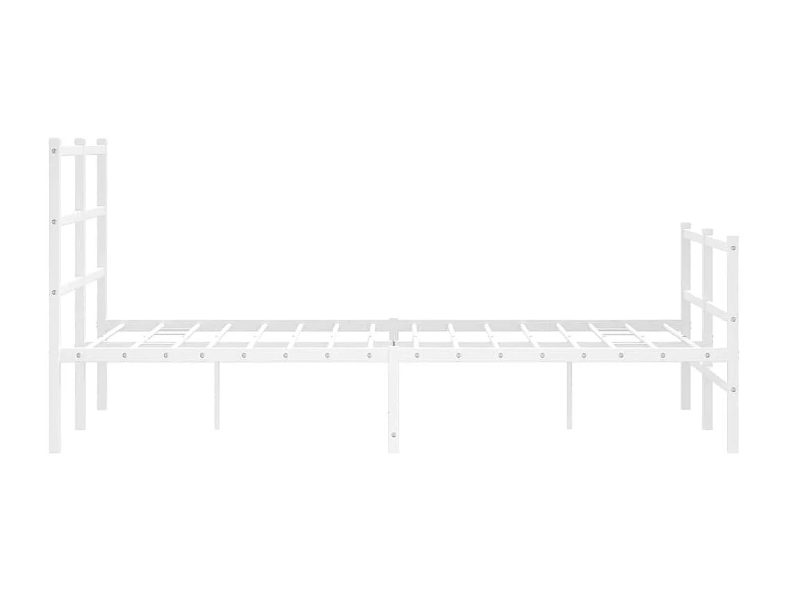 Lit simple | Lit adulte, enfant | Cadre de lit métal et pied de lit blanc 120x190 cm