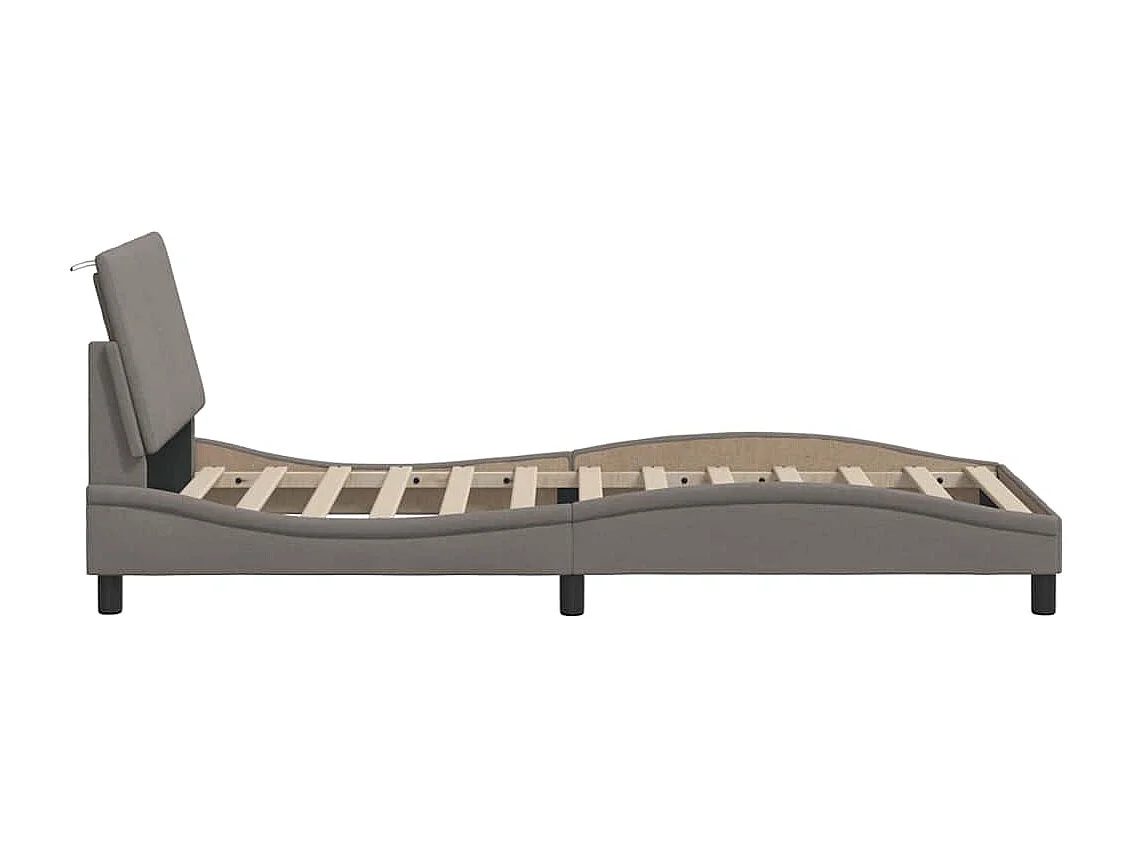 Lit simple | Lit adulte, enfant | Cadre de lit taupe 90x190 cm tissu