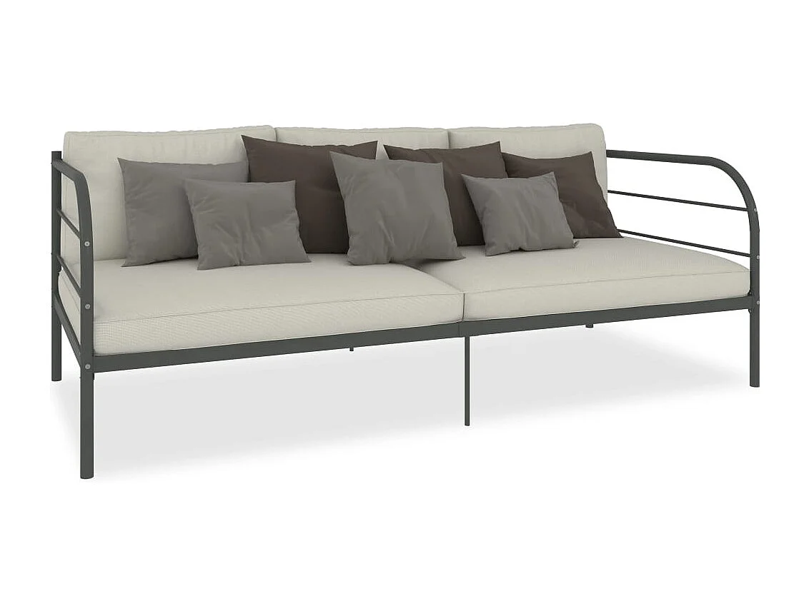 Lit simple | Lit adulte, enfant | Cadre de lit de repos gris métal 90x200 cm