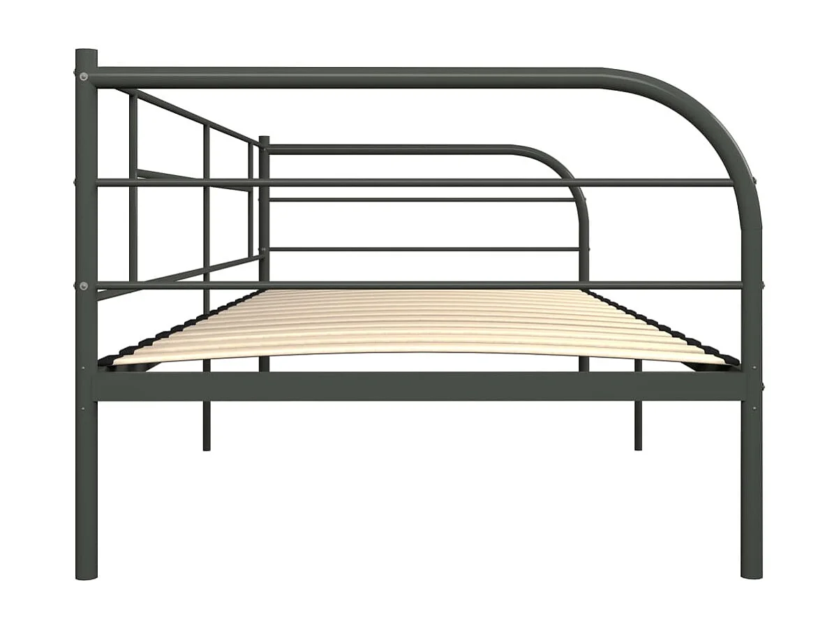 Lit simple | Lit adulte, enfant | Cadre de lit de repos gris métal 90x200 cm