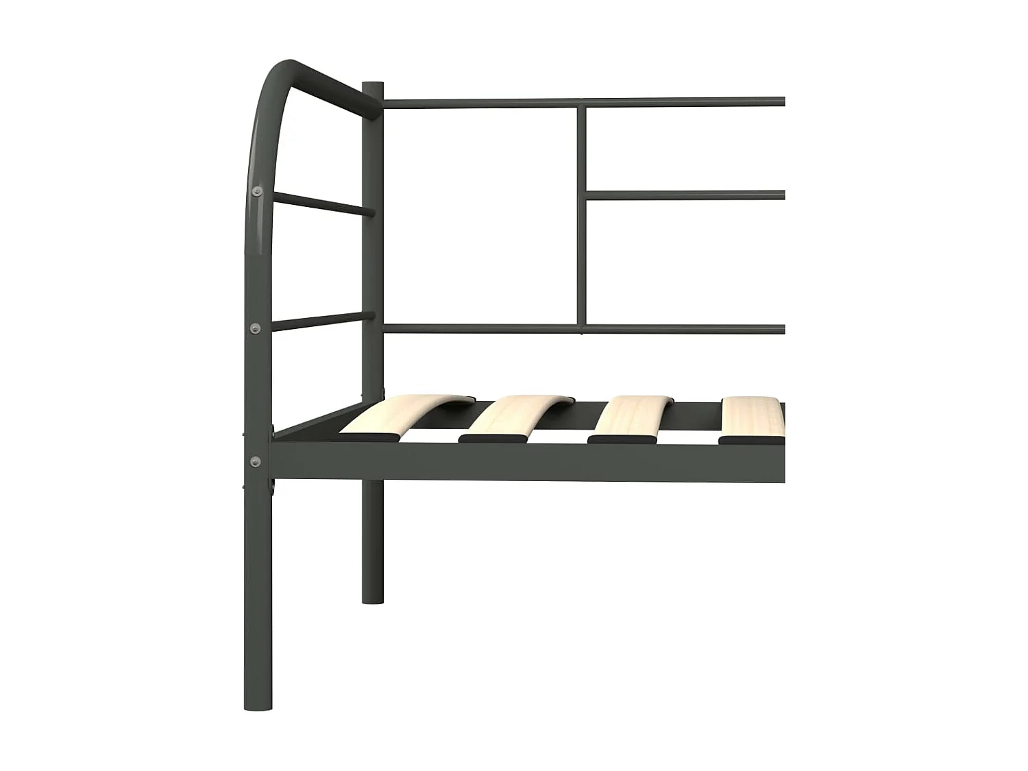 Lit simple | Lit adulte, enfant | Cadre de lit de repos gris métal 90x200 cm