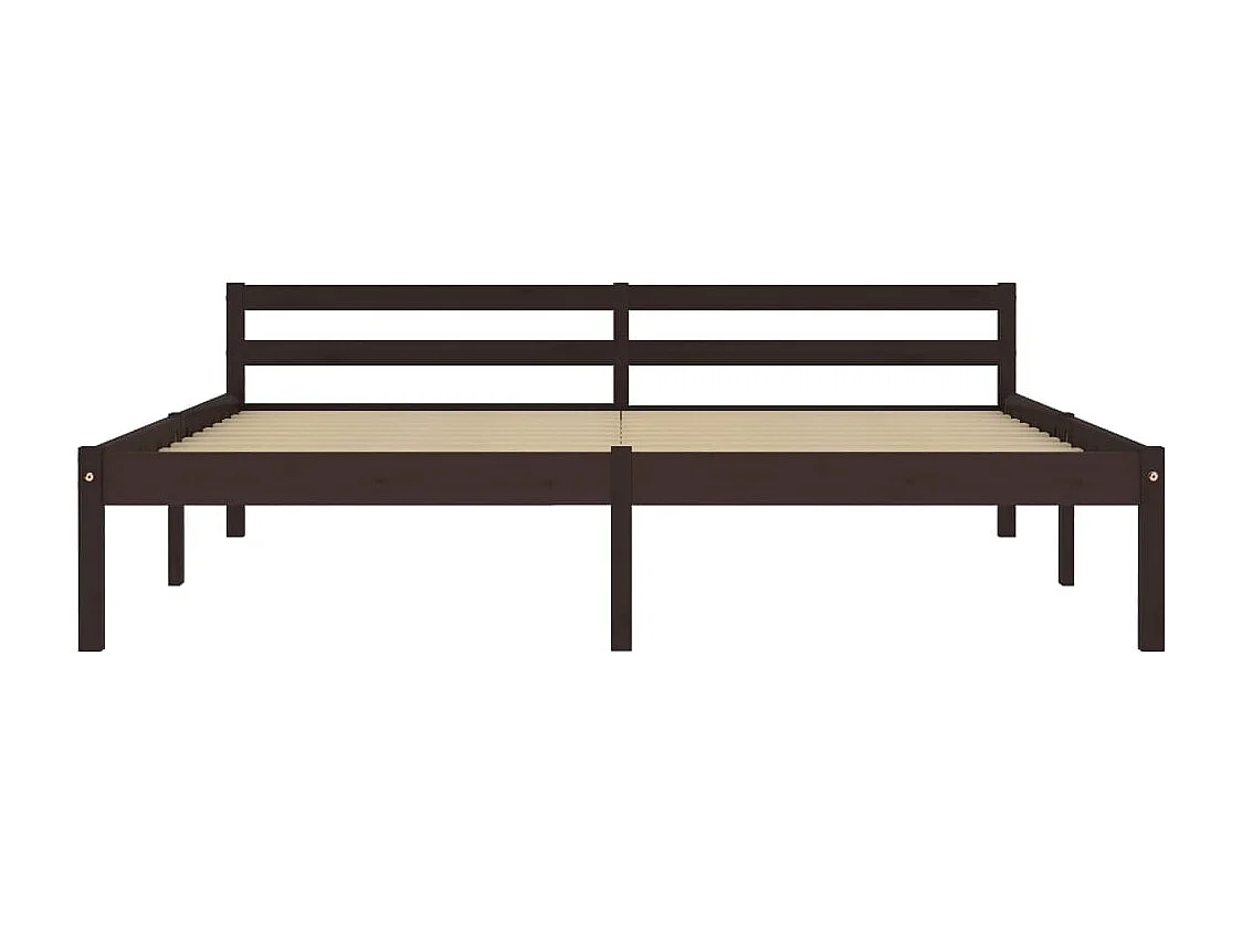 Lit double | Lit adulte | Cadre de lit marron foncé pin massif 160x200 cm