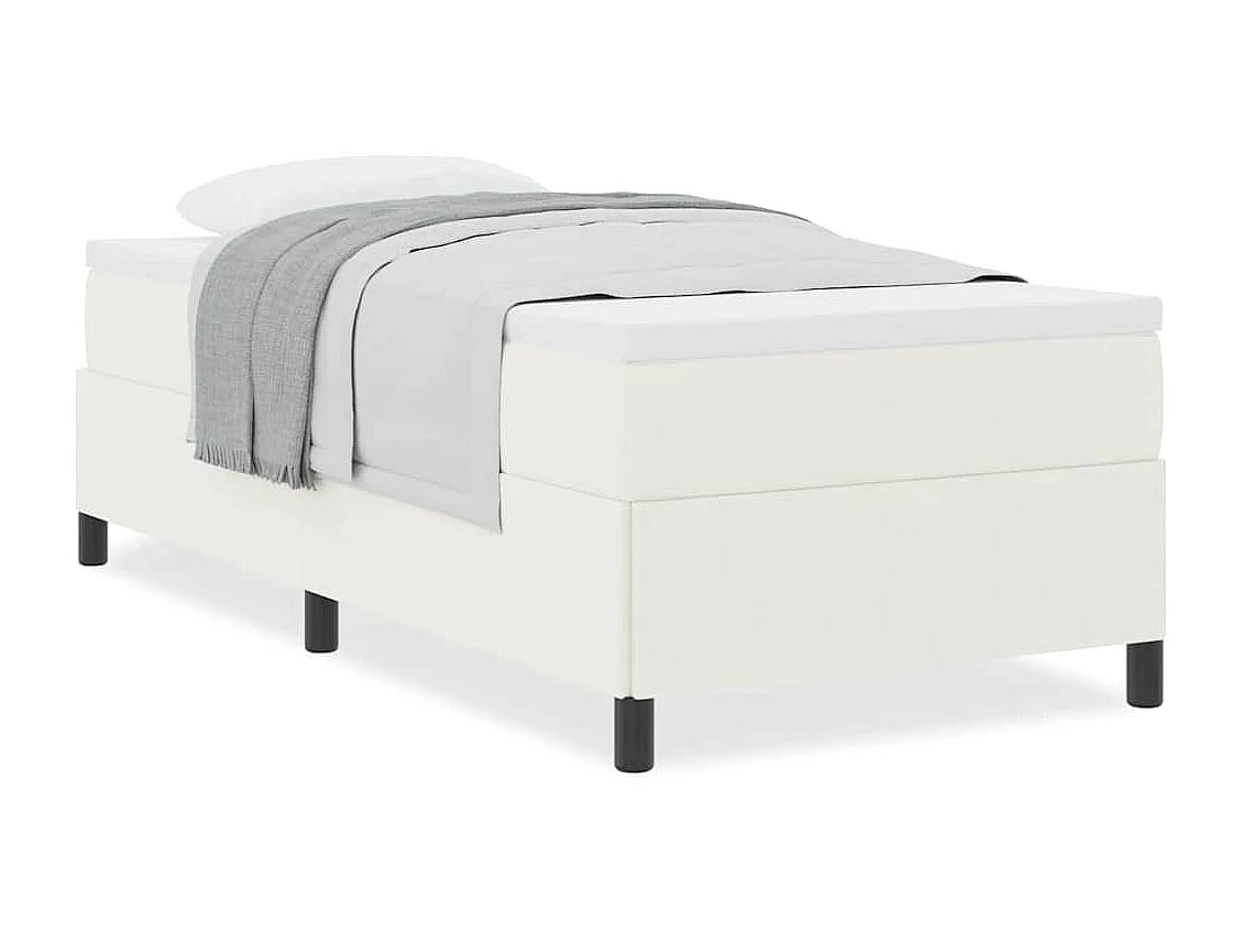 Lit simple | Lit adulte, enfant | Cadre de lit Crème 100x200 cm Tissu en velours côtelé