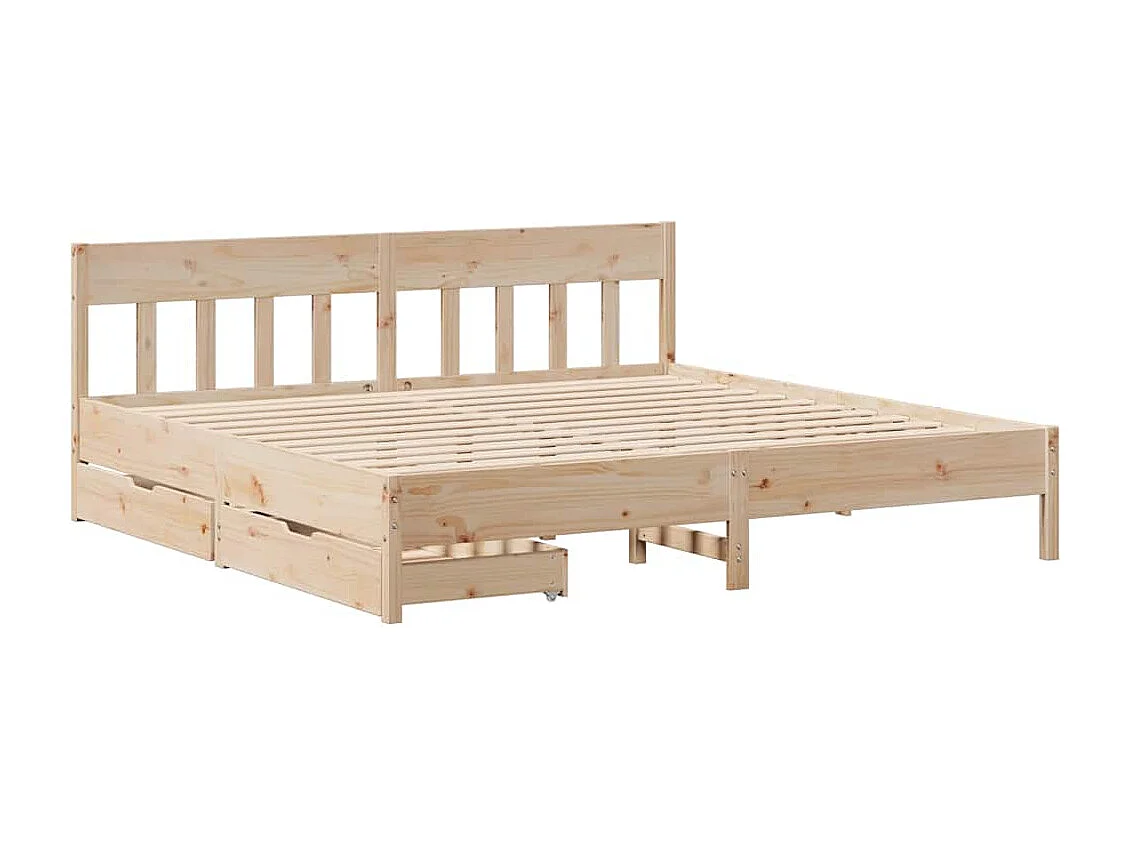 Lit double | Lit adulte | Cadre de lit 200x200 cm bois massif de pin