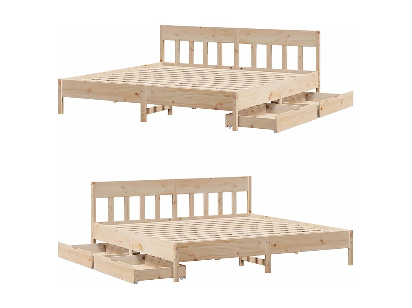 Lit double | Lit adulte | Cadre de lit 200x200 cm bois massif de pin