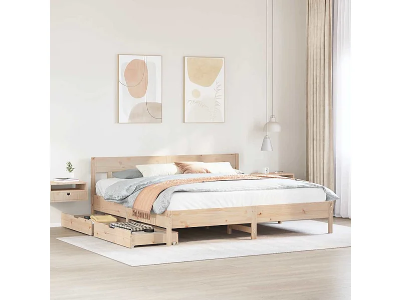 Lit double | Lit adulte | Cadre de lit 200x200 cm bois massif de pin