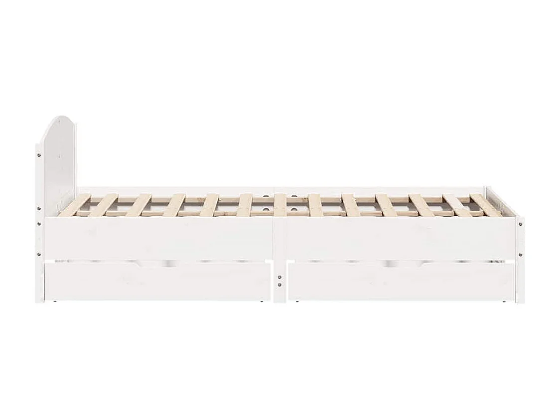 Lit simple | Lit adulte, enfant | Cadre de lit blanc 120x190 cm bois de pin massif