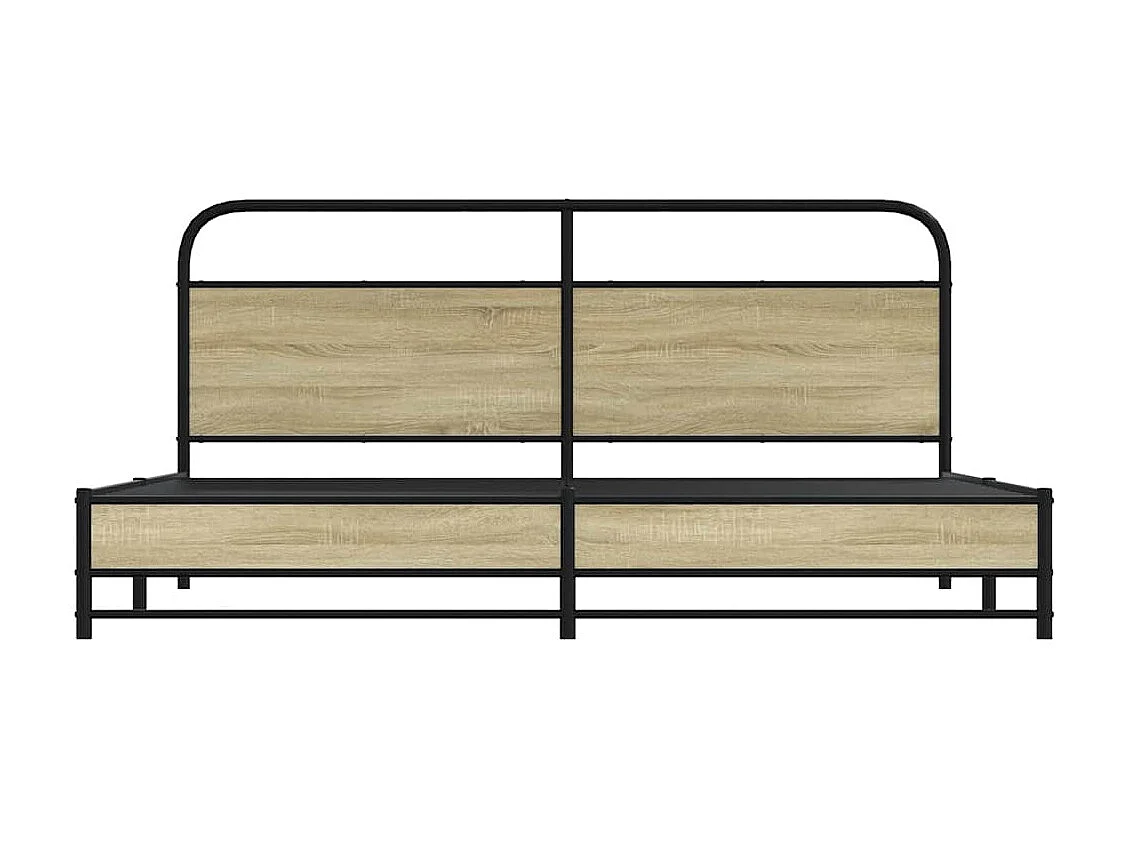 Letto per adulti | Letto matrimoniale | Giroletto senza Materaso in Metallo Rovere Sonoma 200x200 cm