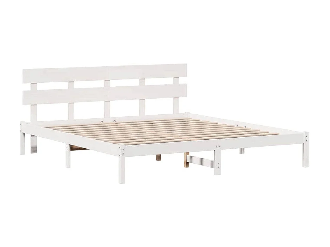 Lit double | Lit adulte | Cadre de lit Blanc 200x200 cm Bois de pin massif