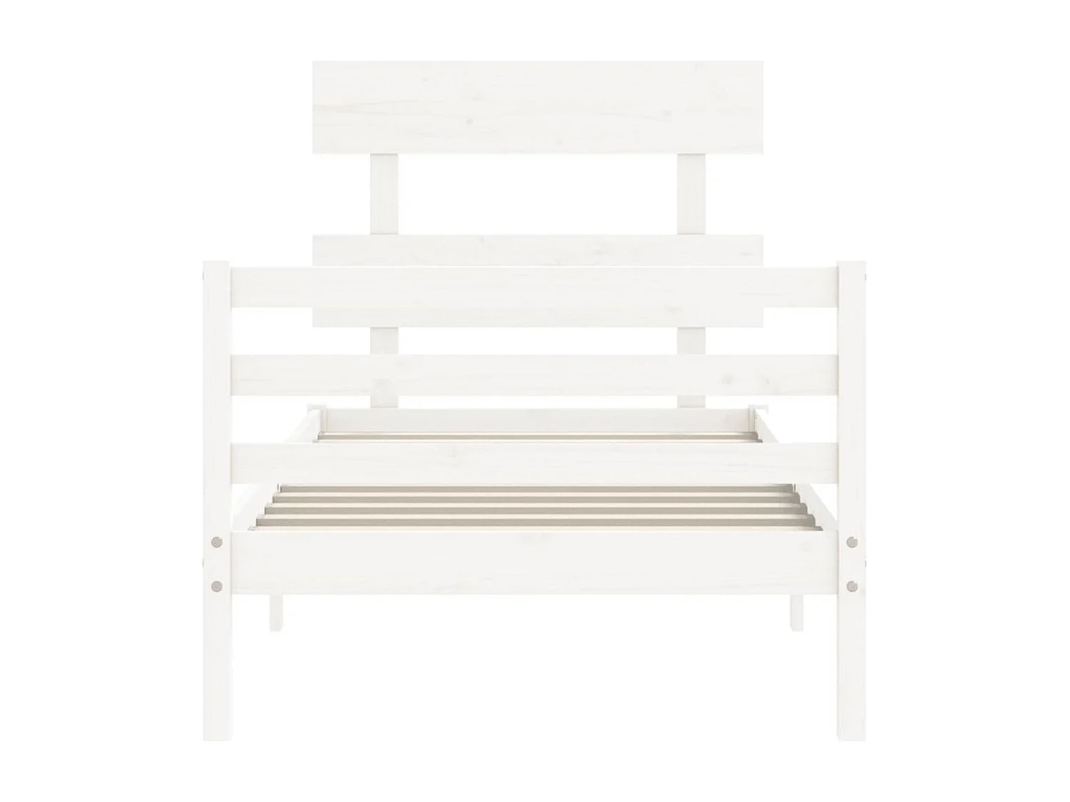 Lit simple | Lit adulte, enfant | Cadre de lit blanc 90x200 cm bois massif