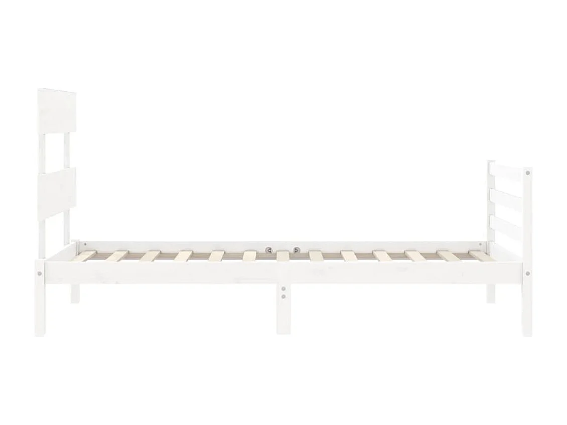 Lit simple | Lit adulte, enfant | Cadre de lit blanc 90x200 cm bois massif