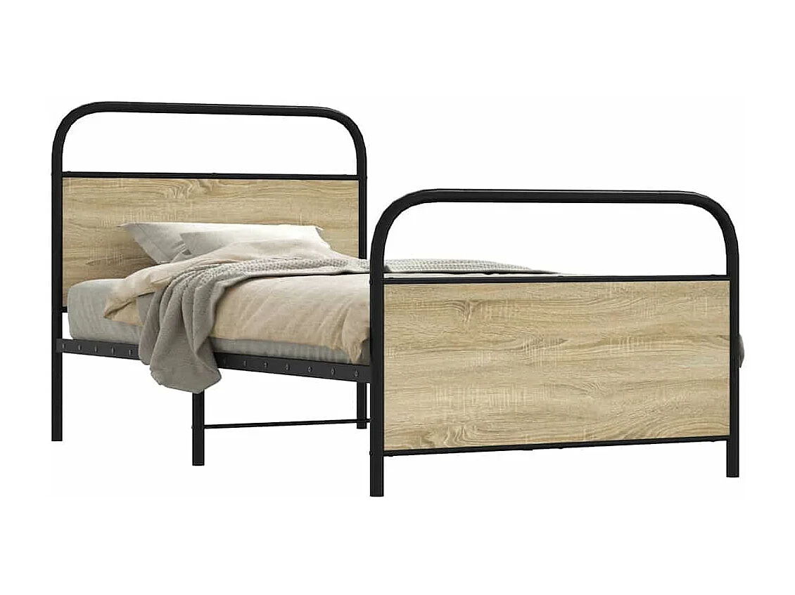 Lit simple | Lit adulte, enfant | Cadre de lit 107x203 cm chêne sonoma