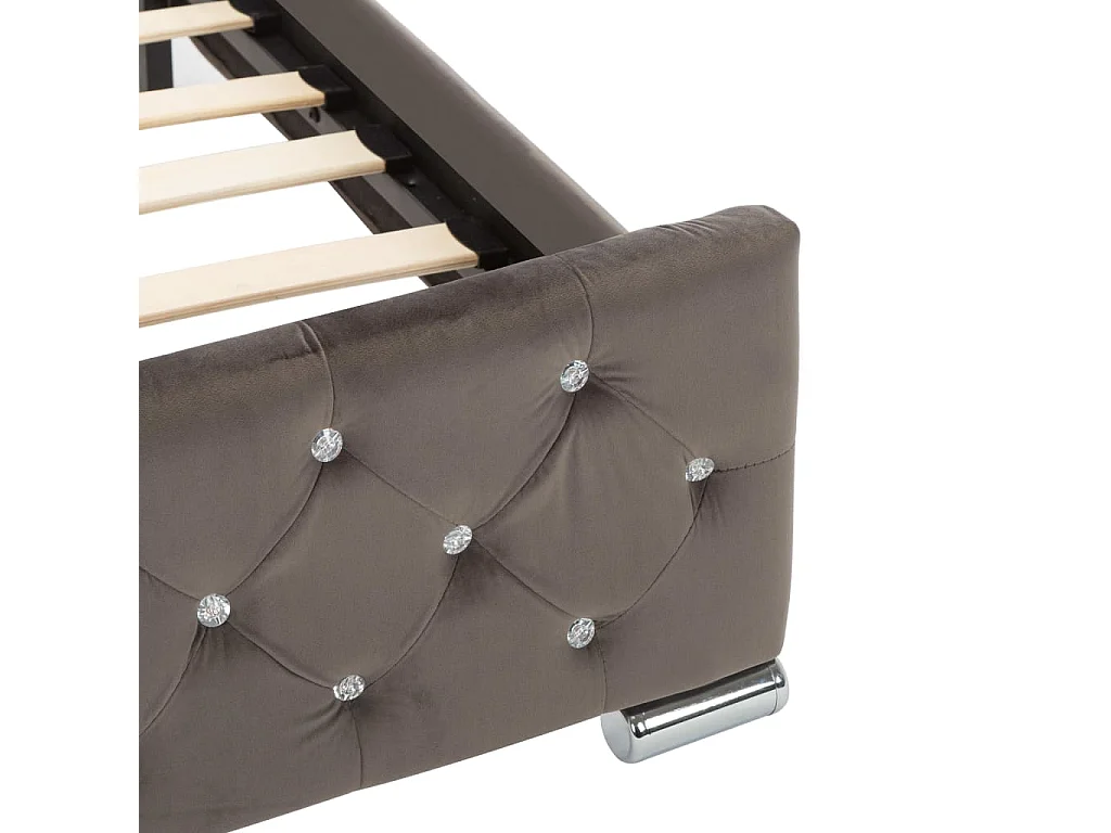 Lit double | Lit adulte | Cadre de lit gris velours 140x200 cm