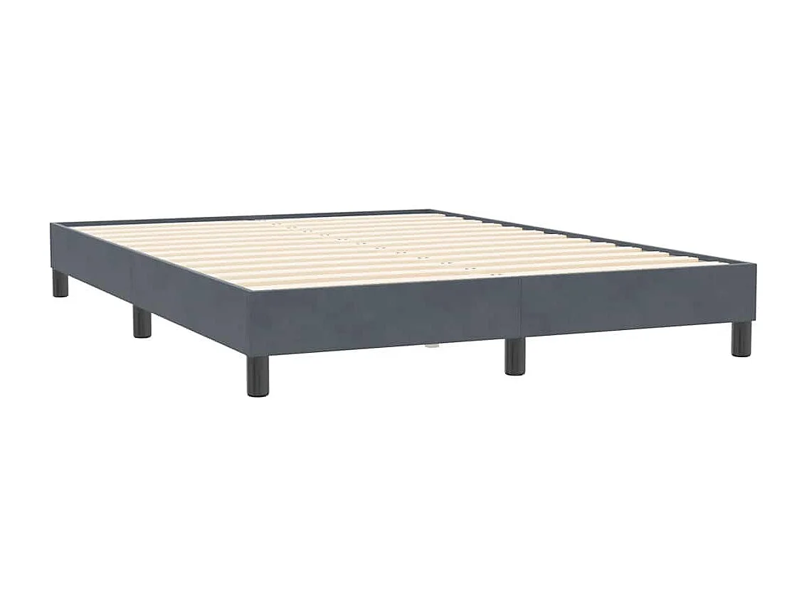 Lit double | Lit adulte | Cadre de lit gris foncé 140x210 cm velours