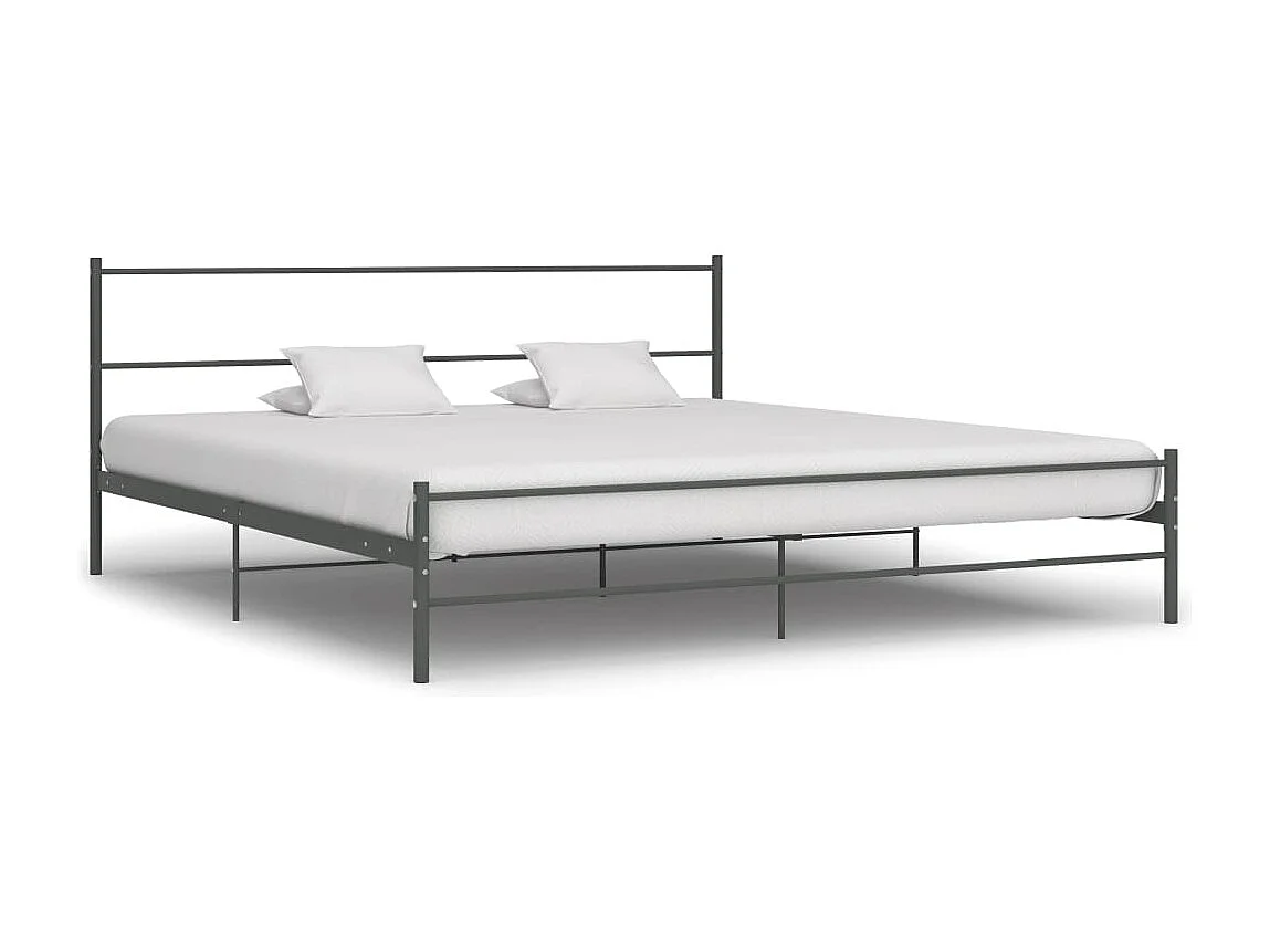 Bedframe | Tweepersoonsbed metaal grijs 200x200 cm