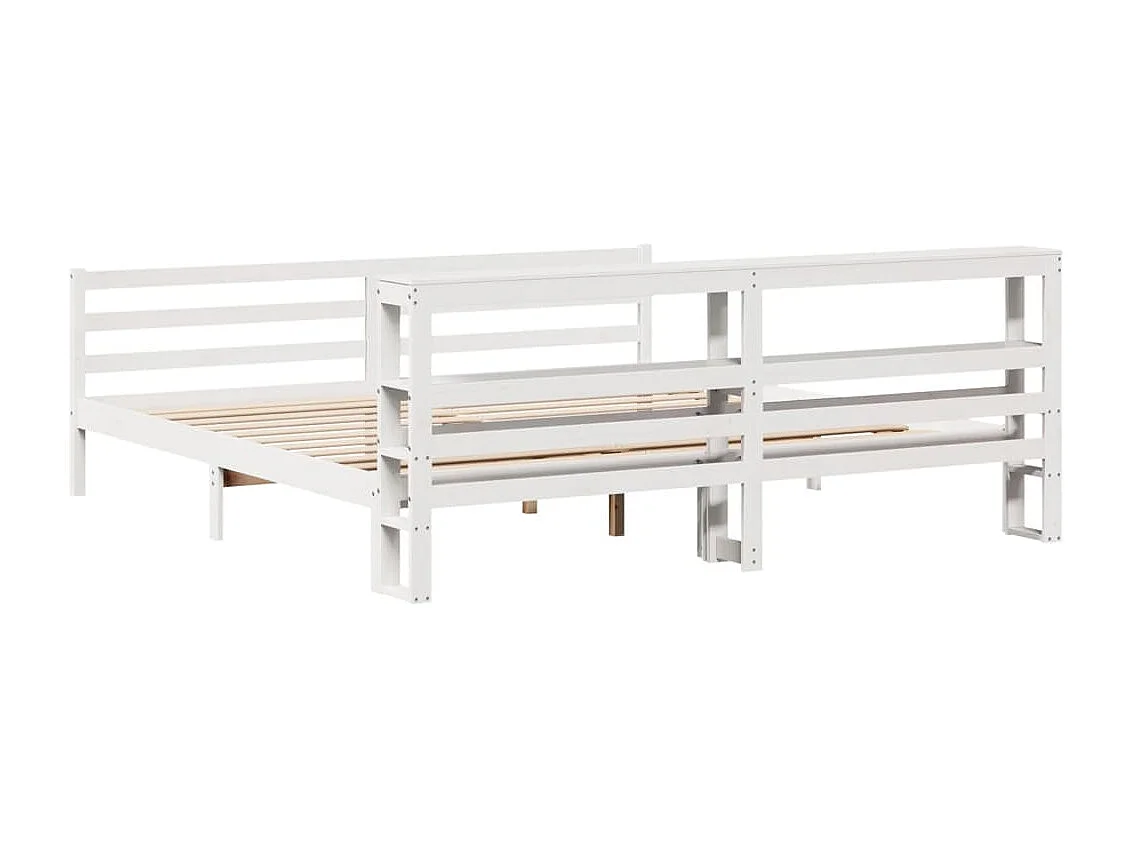 Bedframe | Tweepersoonsbed zonder matras massief grenenhout wit 200x200 cm