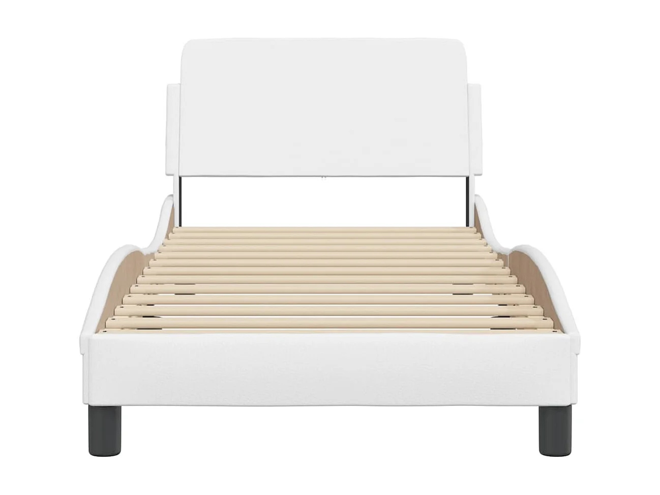 Lit simple | Lit adulte, enfant | Cadre de lit blanc 80x200 cm similicuir