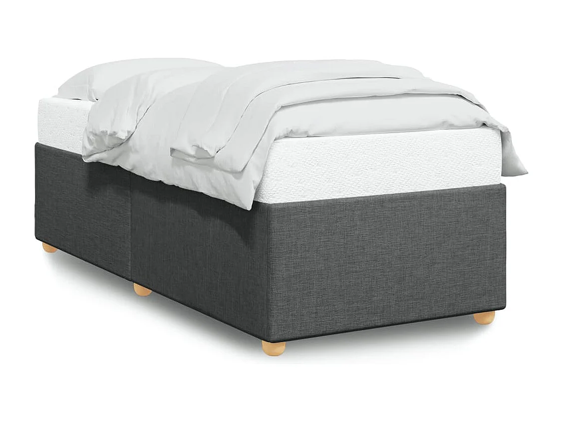 Lit simple | Lit adulte, enfant | Cadre de lit gris foncé 80x200 cm tissu