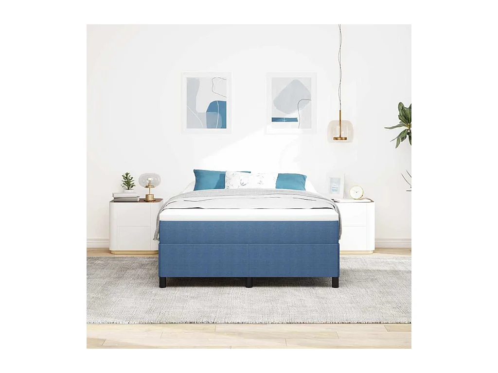 Lit double | Lit adulte | Cadre de lit Bleu 160x200 cm Tissu en velours côtelé