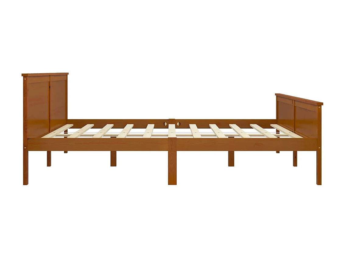 Lit double | Lit adulte | Cadre de lit marron miel bois pin massif 200x200cm
