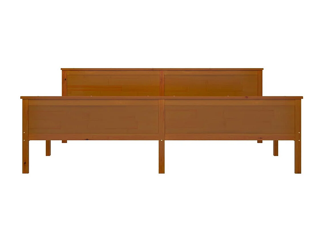Lit double | Lit adulte | Cadre de lit marron miel bois pin massif 200x200cm
