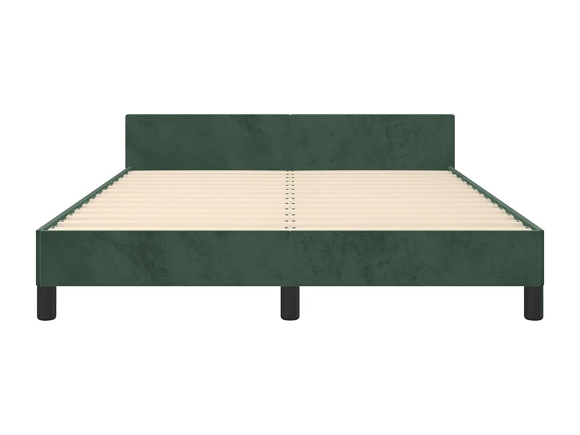 Lit double | Lit adulte | Cadre de lit vert foncé 140x190 cm velours