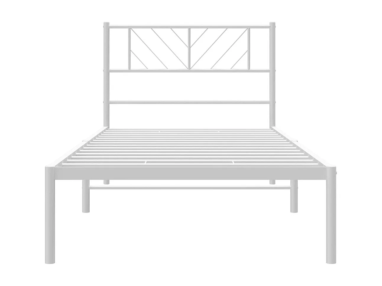Lit simple | Lit adulte, enfant | Cadre de lit métal avec tête de lit blanc 90x190cm