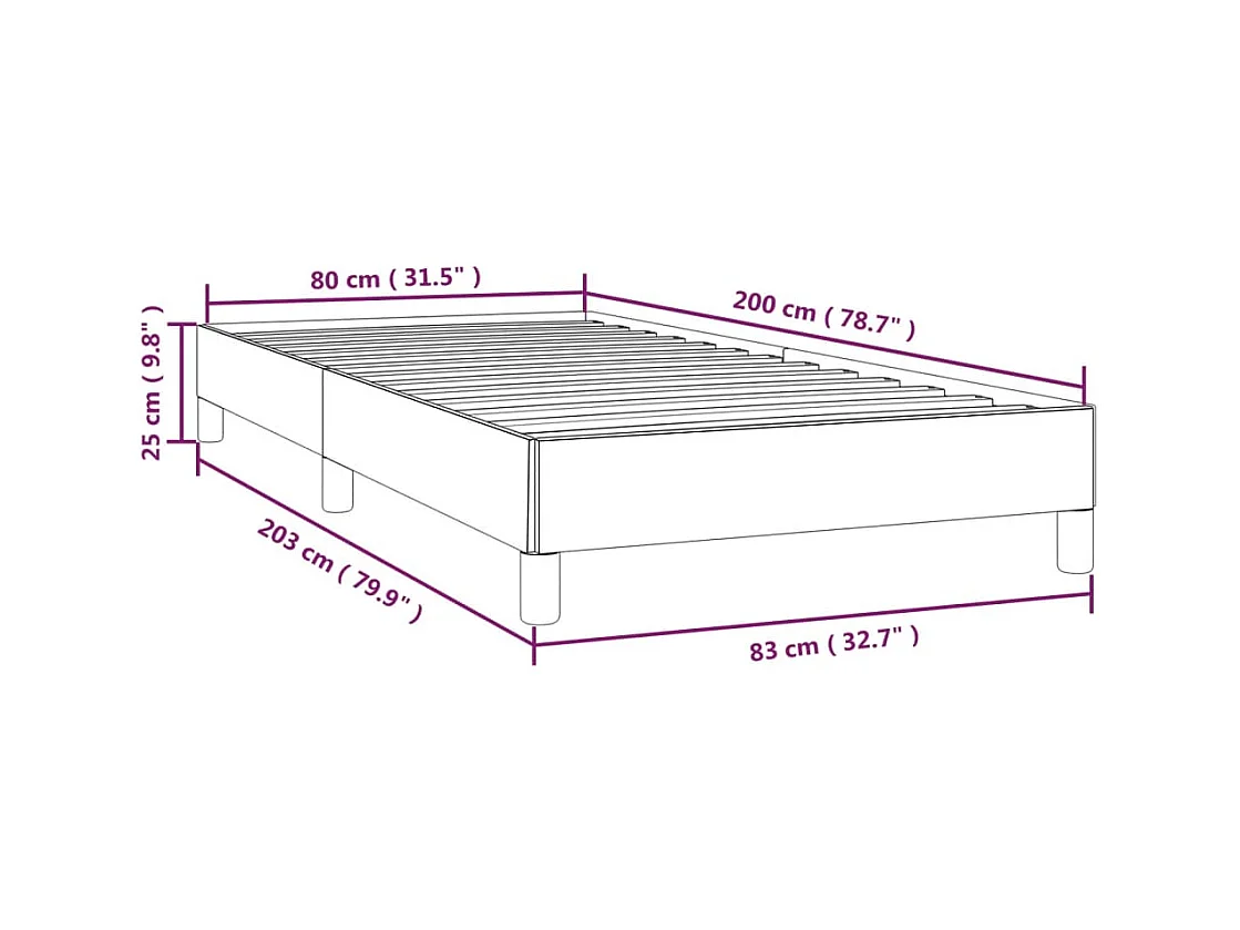 Lit simple | Lit adulte, enfant | Cadre de lit bleu foncé 80x200 cm velours