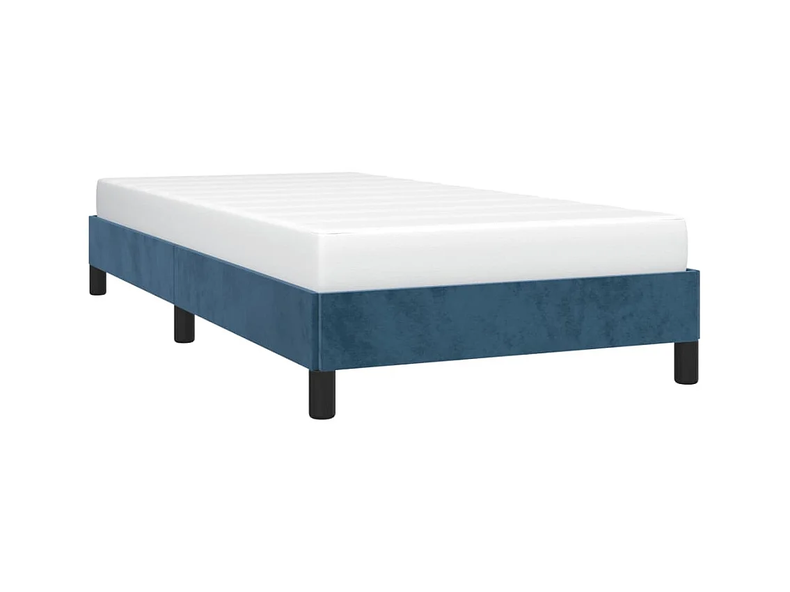 Lit simple | Lit adulte, enfant | Cadre de lit bleu foncé 80x200 cm velours