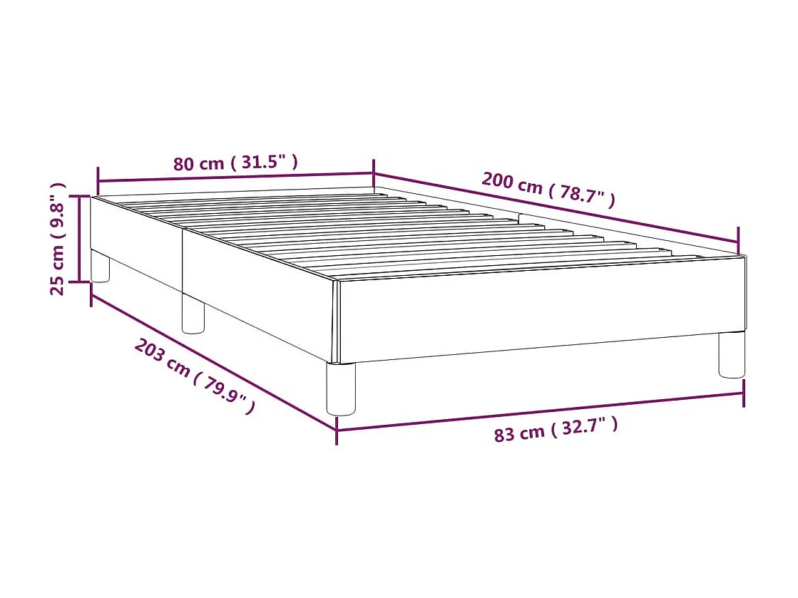 Lit simple | Lit adulte, enfant | Cadre de lit bleu foncé 80x200 cm velours