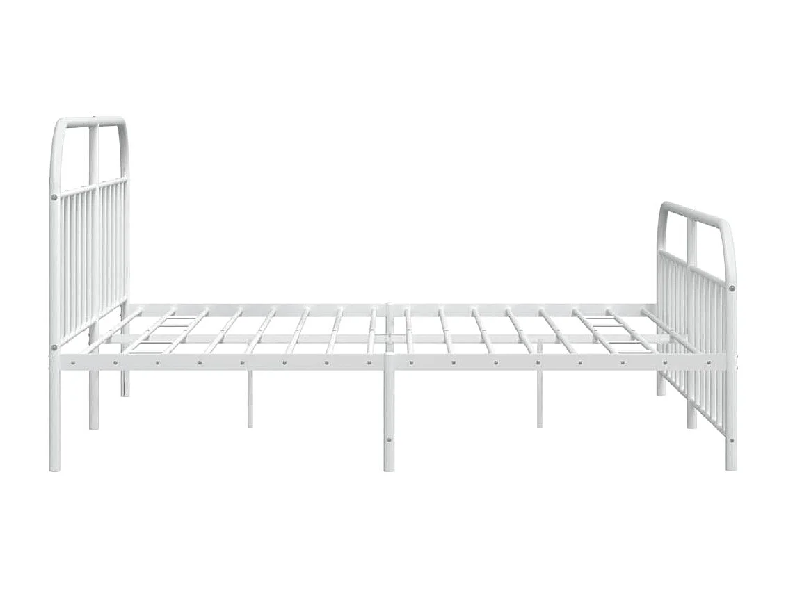 Lit double | Lit adulte | Cadre de lit métal et pied de lit blanc 200x200 cm