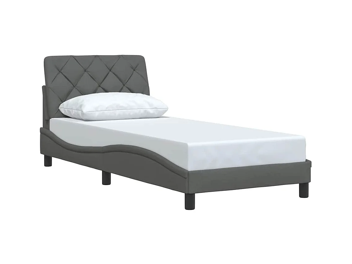 Letto per adulti | Letto singolo | Giroletto senza Materasso Grigio Scuro 80x200 cm Tessuto