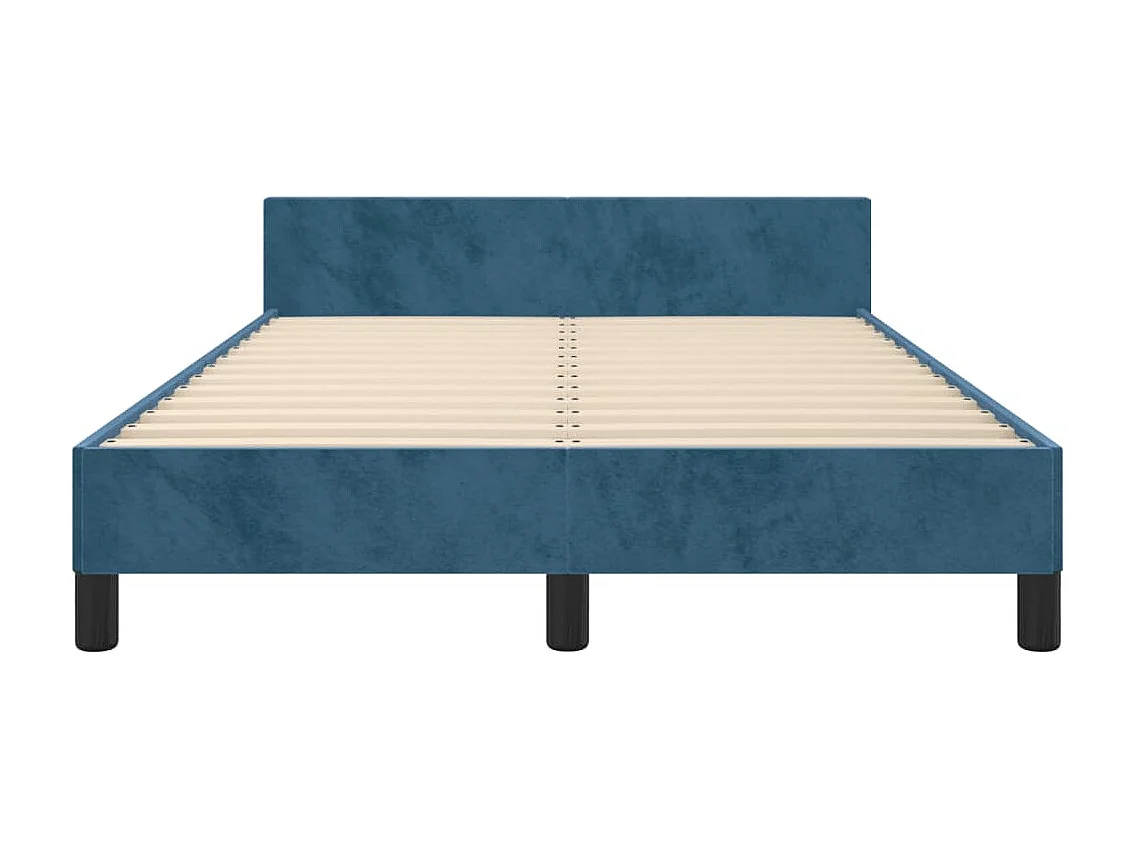 Lit simple | Lit adulte, enfant | Cadre de lit bleu foncé 120x190 cm velours