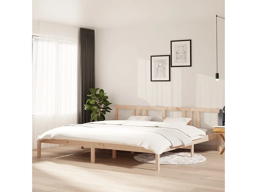 Bedframe | Tweepersoonsbed zonder matras massief hout 200x200 cm