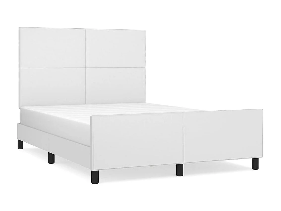 Lit double | Lit adulte | Cadre de lit blanc 140x190 cm similicuir
