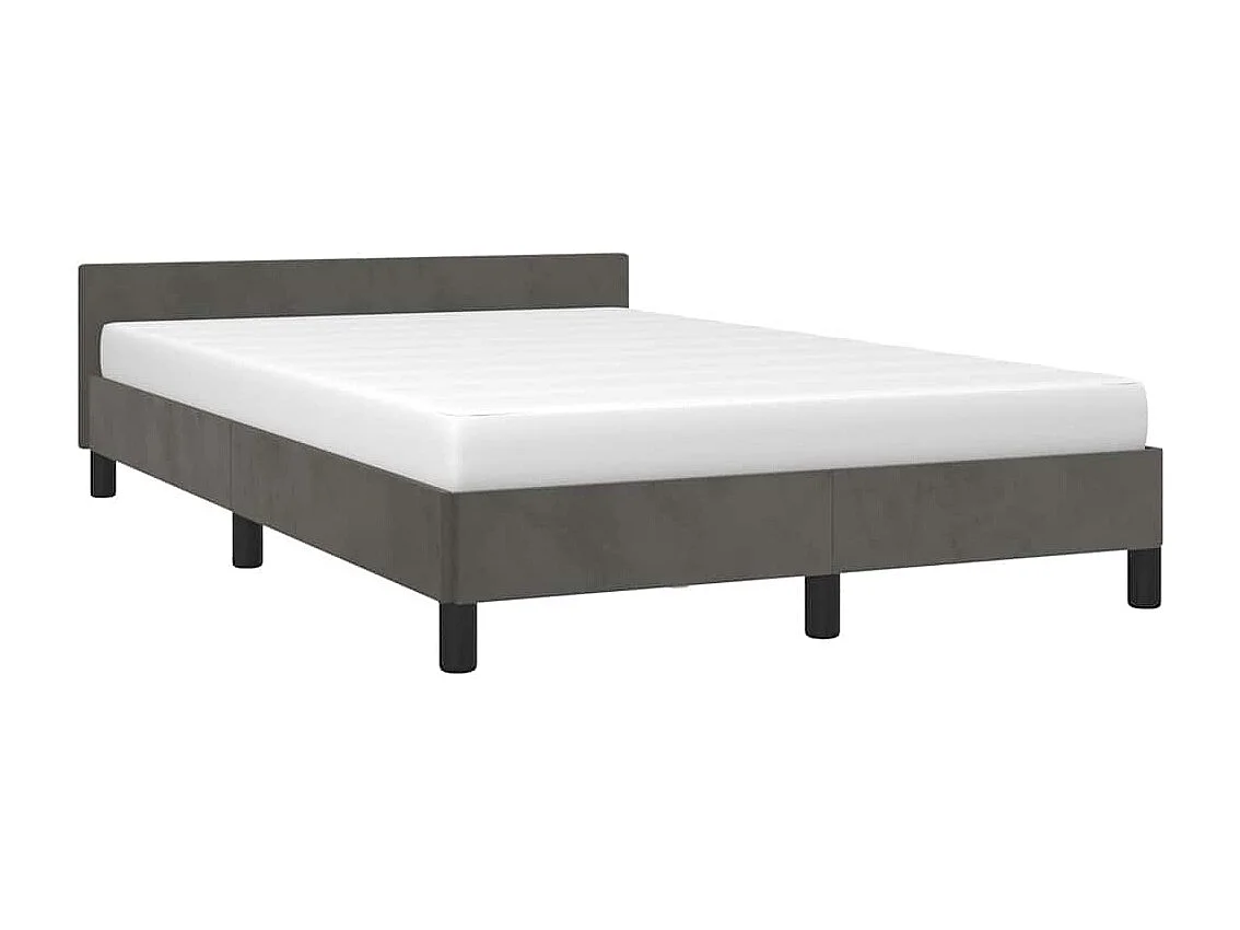 Lit simple | Lit adulte, enfant | Cadre de lit gris foncé 120x200 cm velours