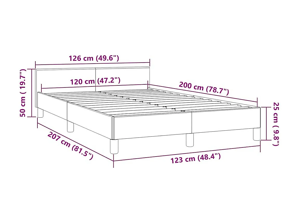 Lit simple | Lit adulte, enfant | Cadre de lit gris foncé 120x200 cm velours