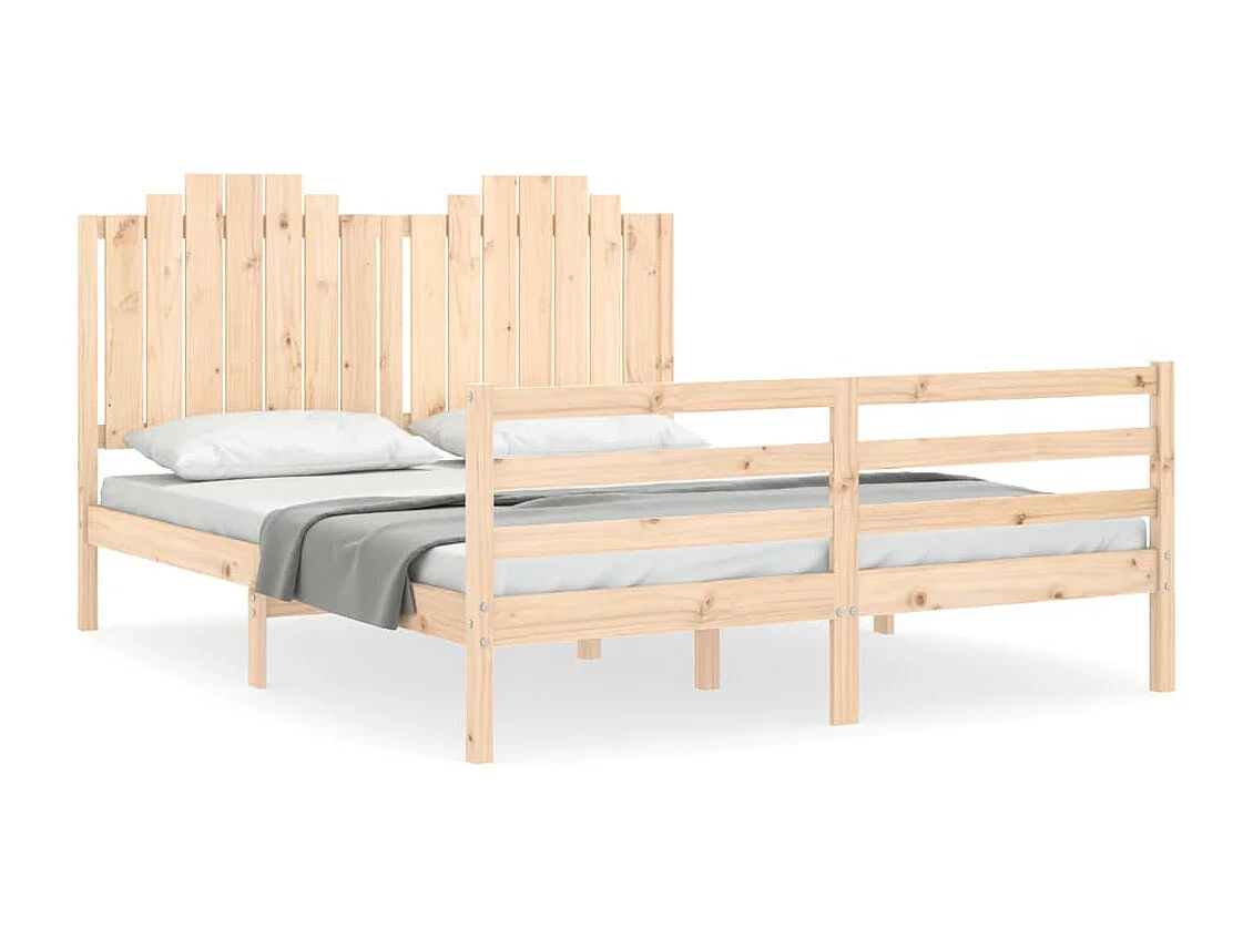 Letto per adulti | Letto matrimoniale | Giroletto con Testiera 160x200 cm in Legno Massello