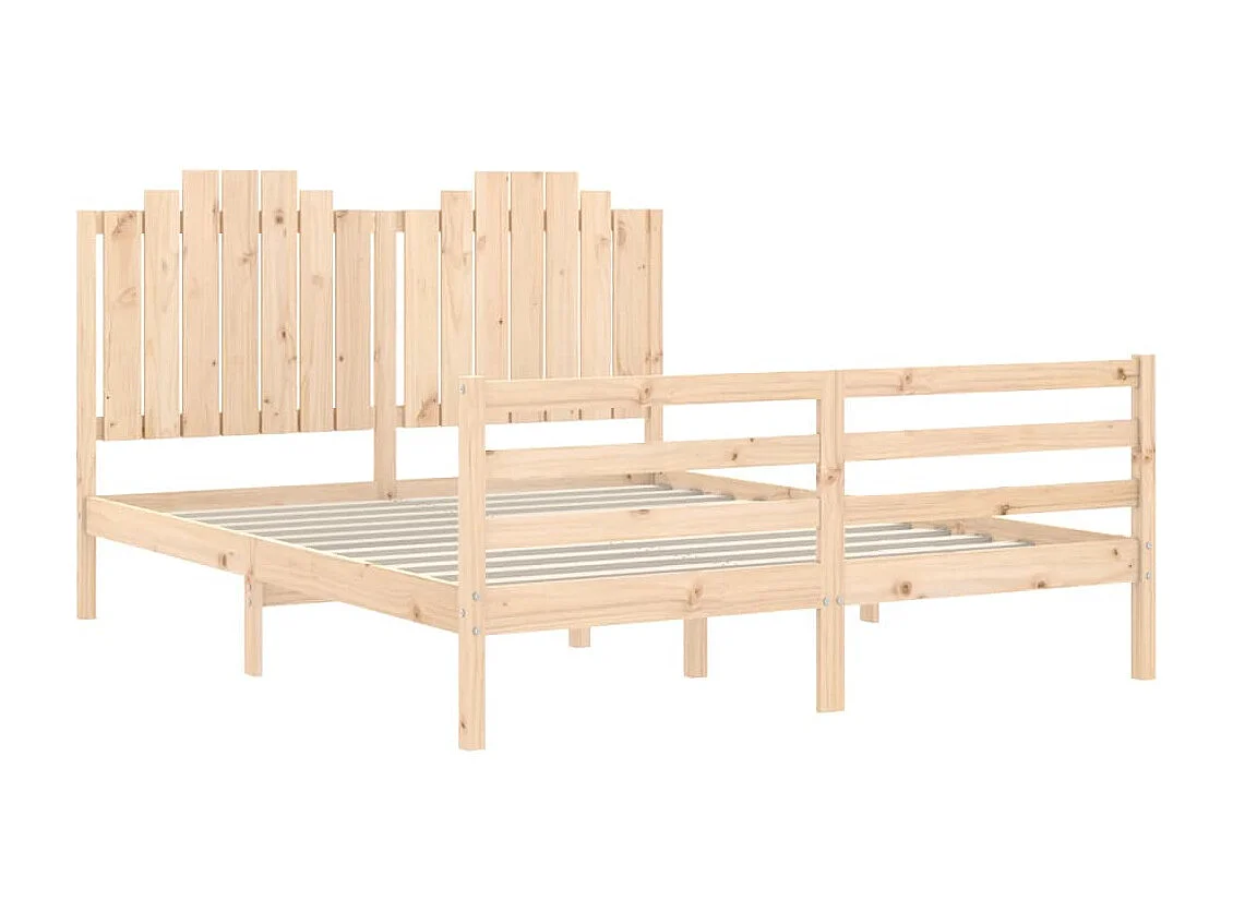 Letto per adulti | Letto matrimoniale | Giroletto con Testiera 160x200 cm in Legno Massello