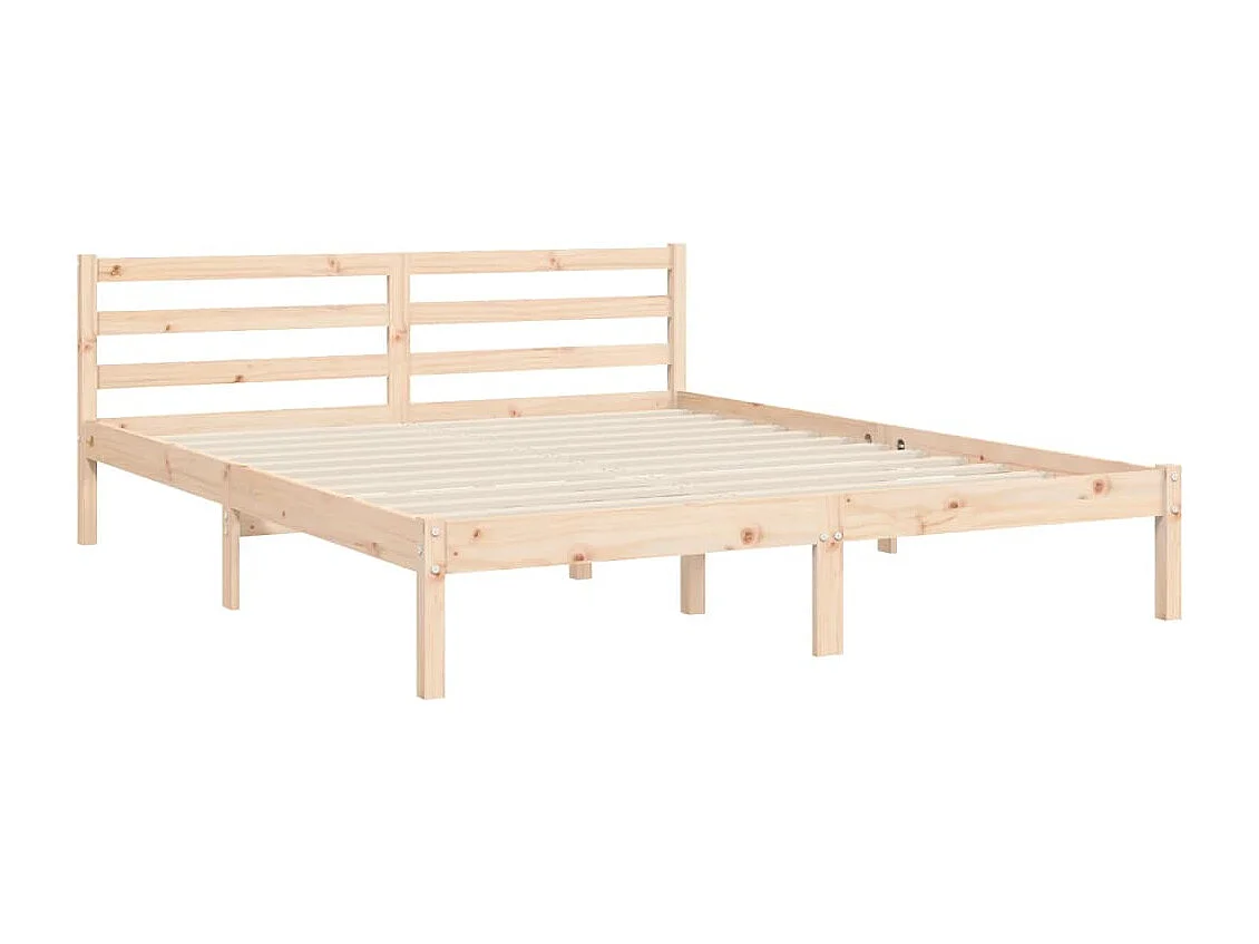 Letto per adulti | Letto matrimoniale | Giroletto con Testiera 160x200 cm in Legno Massello