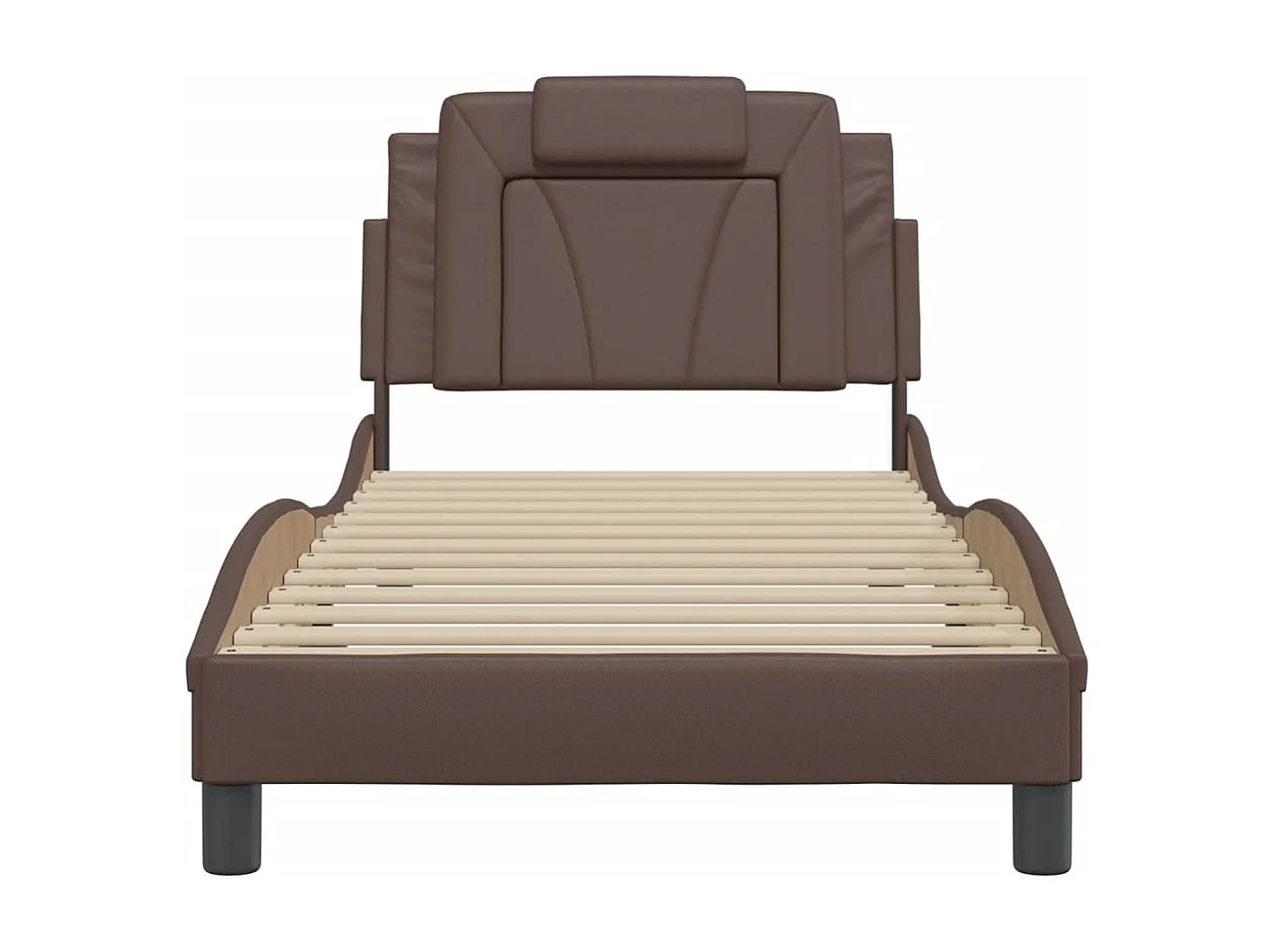 Lit simple | Lit adulte, enfant | Cadre de lit marron 90x200 cm similicuir