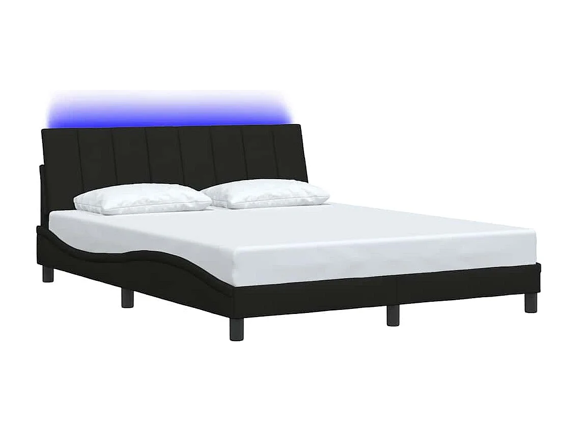 Letto per adulti | Letto matrimoniale | Giroletto senza Materasso Hanko Nero 160x200 cm in Tessuto