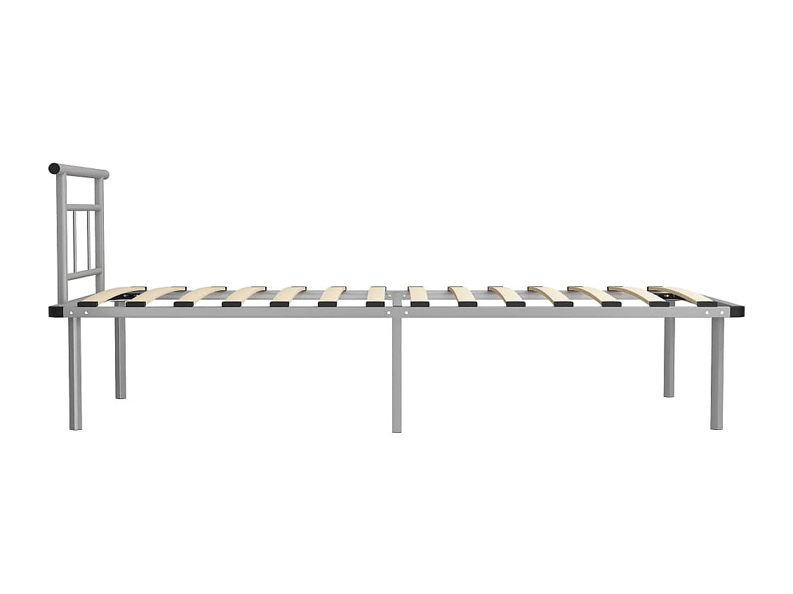 Lit simple | Lit adulte, enfant | Cadre de lit gris métal 100x200 cm
