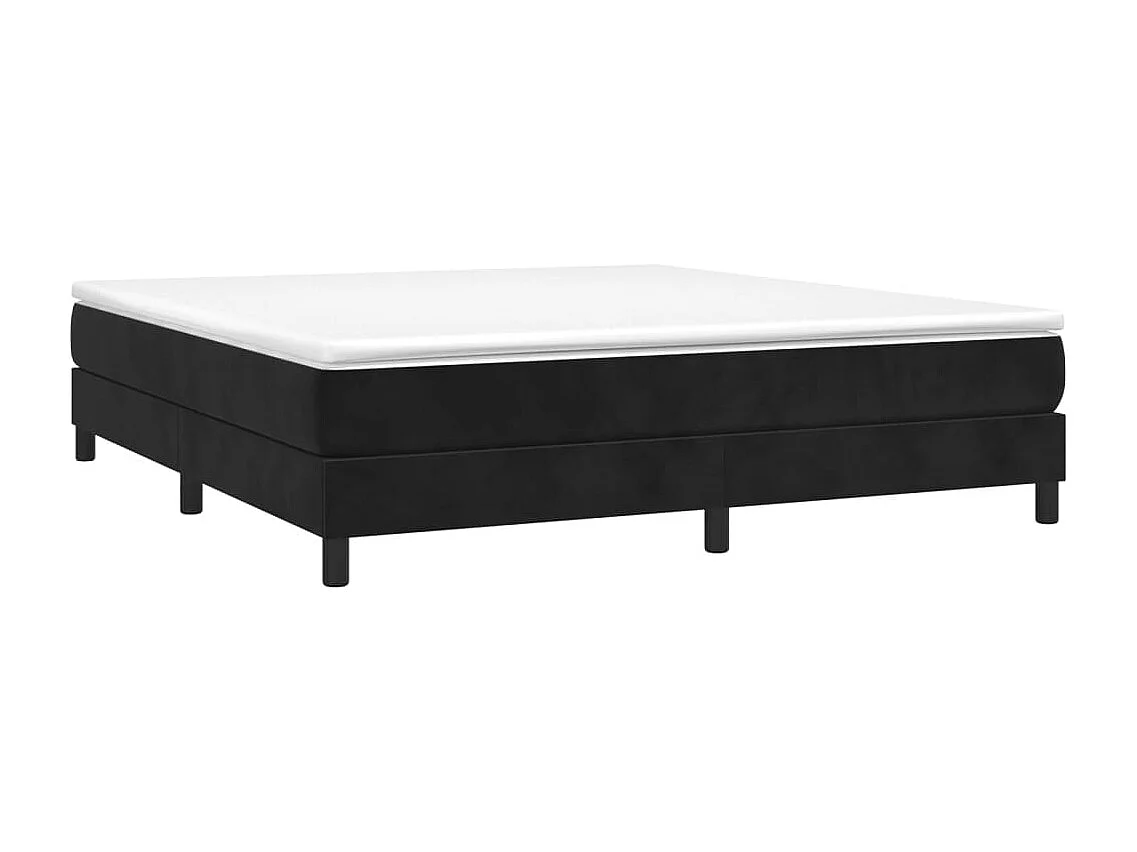 Lit double | Lit adulte | Cadre de lit noir 180x200 cm velours