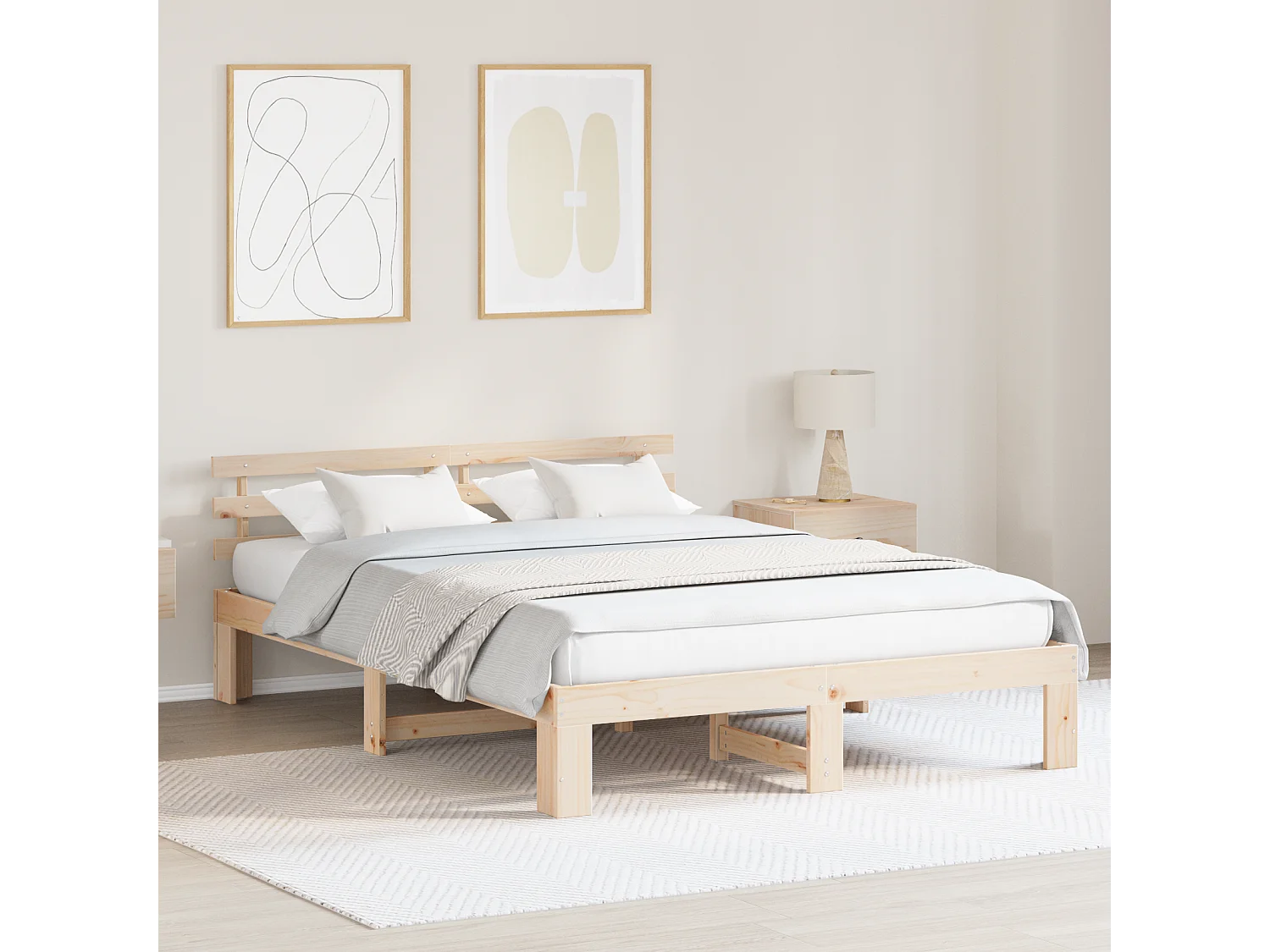 Letto matrimoniale | Giroletto | Struttura del letto Naturale 140x200 cm Pino massello