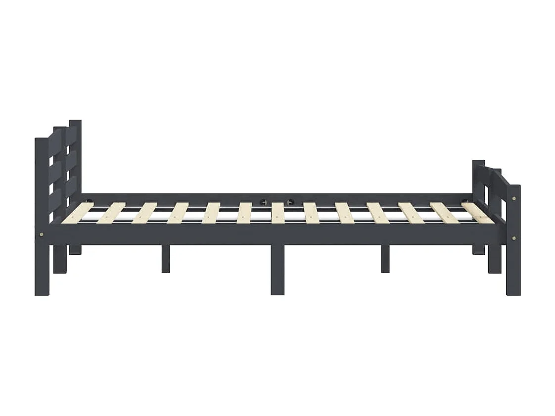 Lit double | Lit adulte | Cadre de lit gris foncé pin massif 200x200 cm