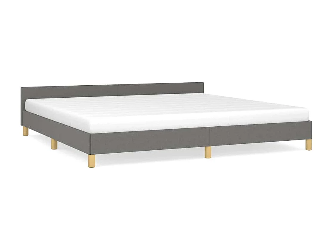 Lit double | Lit adulte | Cadre de lit gris foncé 200x200 cm tissu