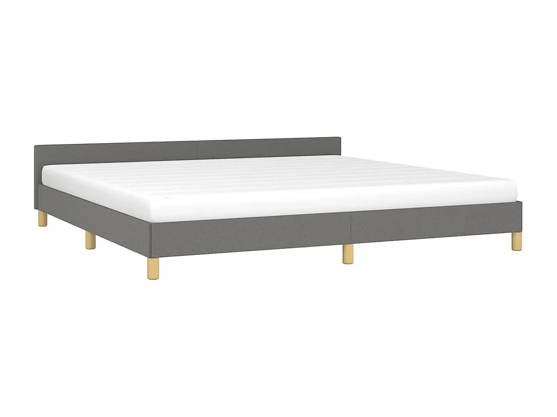 Lit double | Lit adulte | Cadre de lit gris foncé 200x200 cm tissu